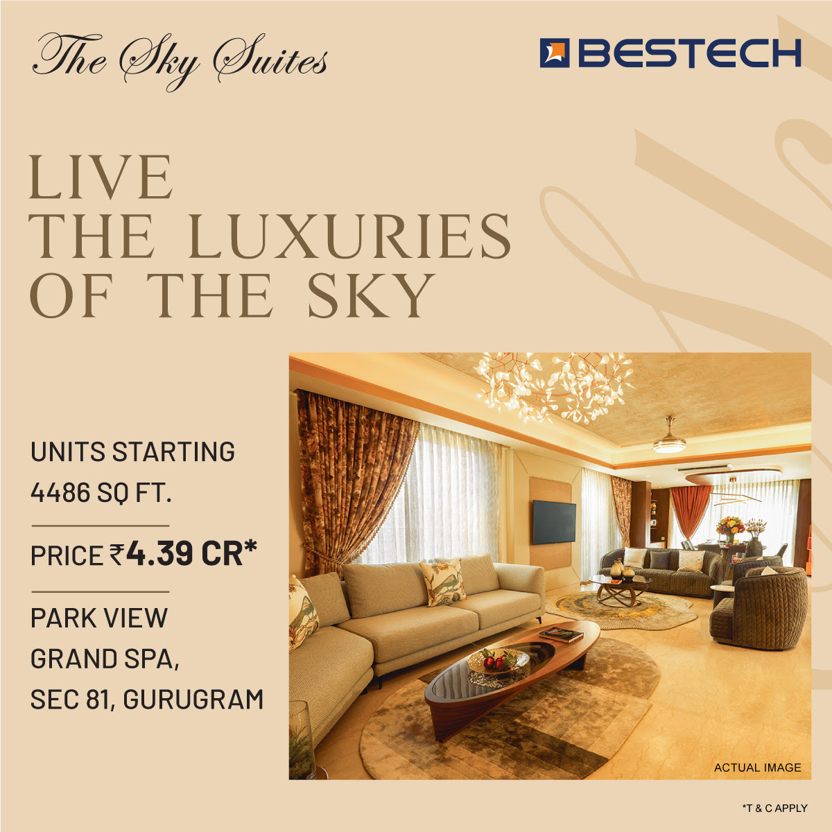 Ready to move 4 BHK Penthouse Rs 4.39 Cr at Bestech The Sky Suites, Gurgaon