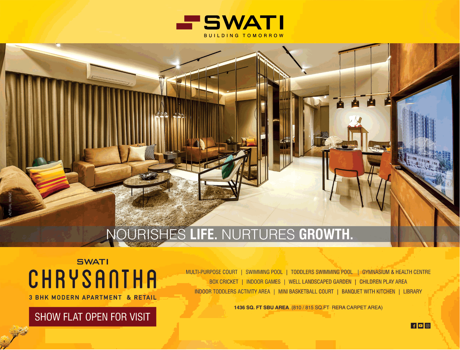 Avail 3 BHK apartment and retail at Swati Chrysantha, Ahmedabad Update