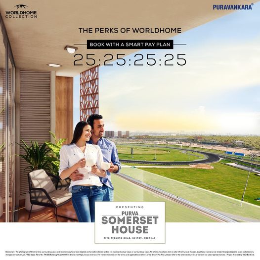 Book with a smart pay plan 25:25:25:25 at Purva Somerset House, Chennai