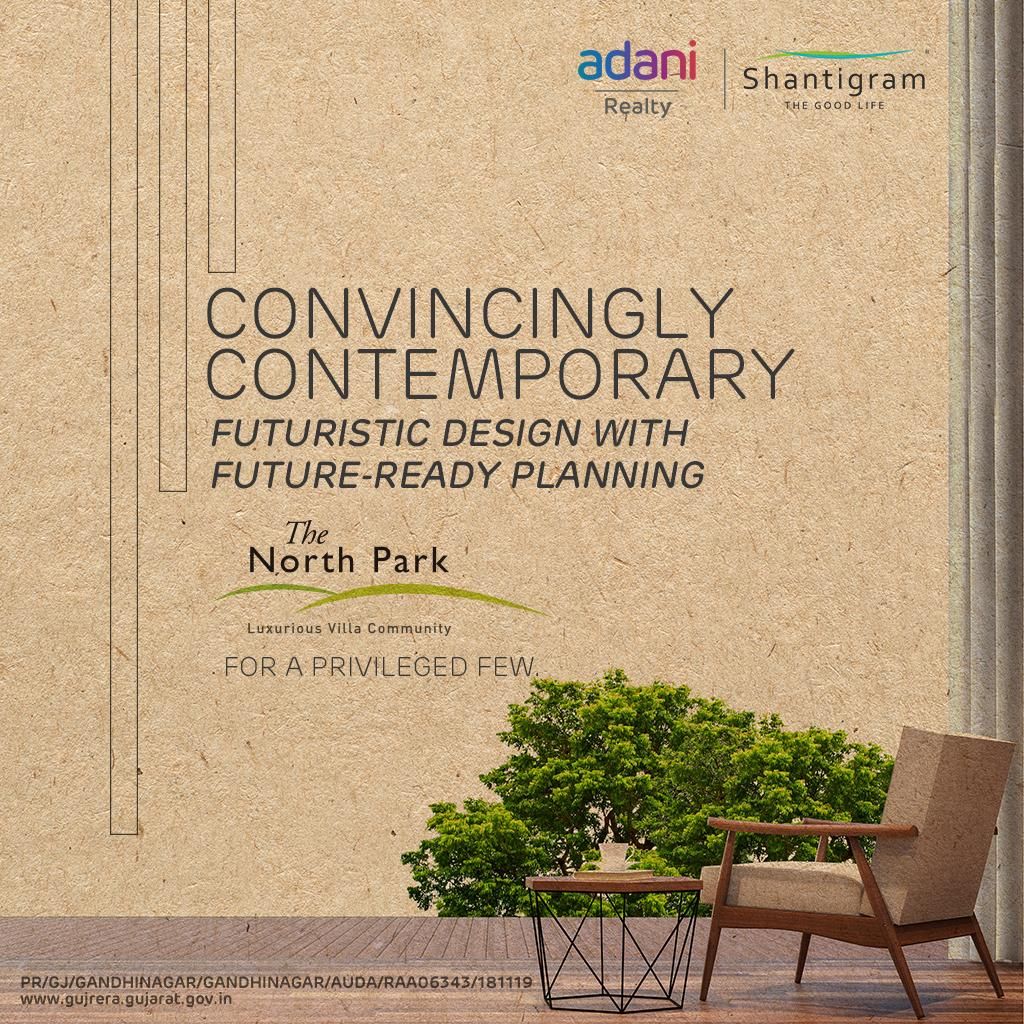 Convincingly contemporary futurisitic design with future ready planning  at Adani Shantigram The North Park in Ahmedabad