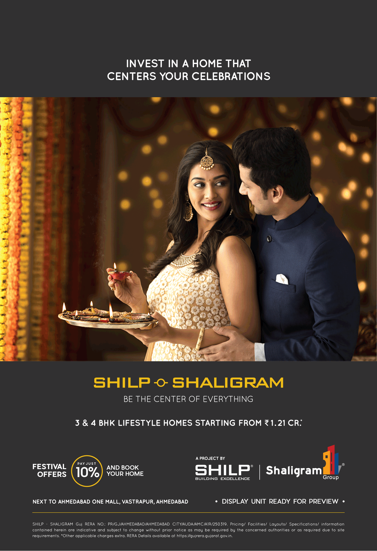 Book 3/4 BHK lifestyle homes Rs 1.21 Cr at Shilp Shaligram in Ahmedabad
