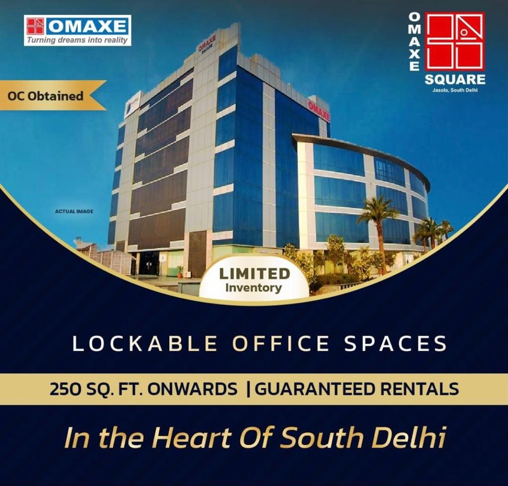 Buy Lockable Office Spaces at 9% Lease Rental Guarantee in Omaxe Square, South Delhi
