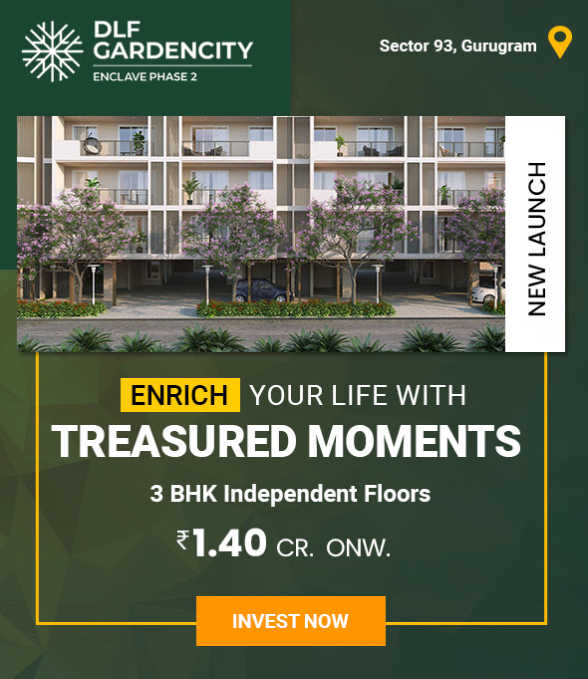 Enrich your life with  new launch  treasured moments 3 BHK independent floors Rs 1.40 Cr at DLF Gardencity Enclave, Sector 93 Gurgaon
