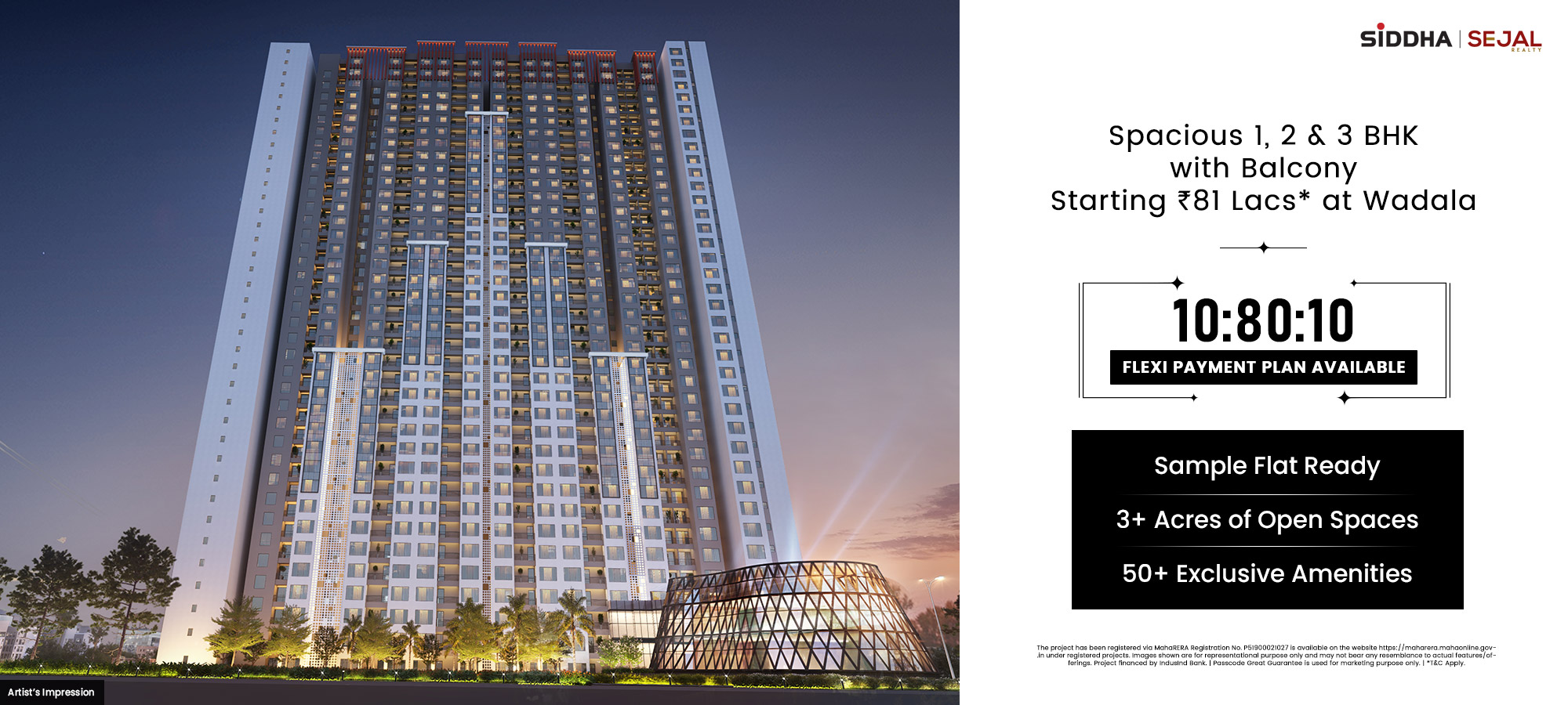 10:80:10 Flexi Payment Plan Available at Siddha Passcode Great Guarantee in Wadala, Mumbai Update