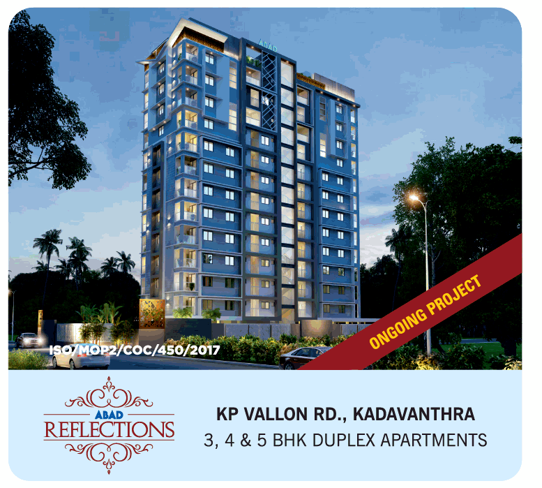 Book 3, 4 & 5 BHK duplex apartments at ABAD Reflections in Kadavanthra, Kochi