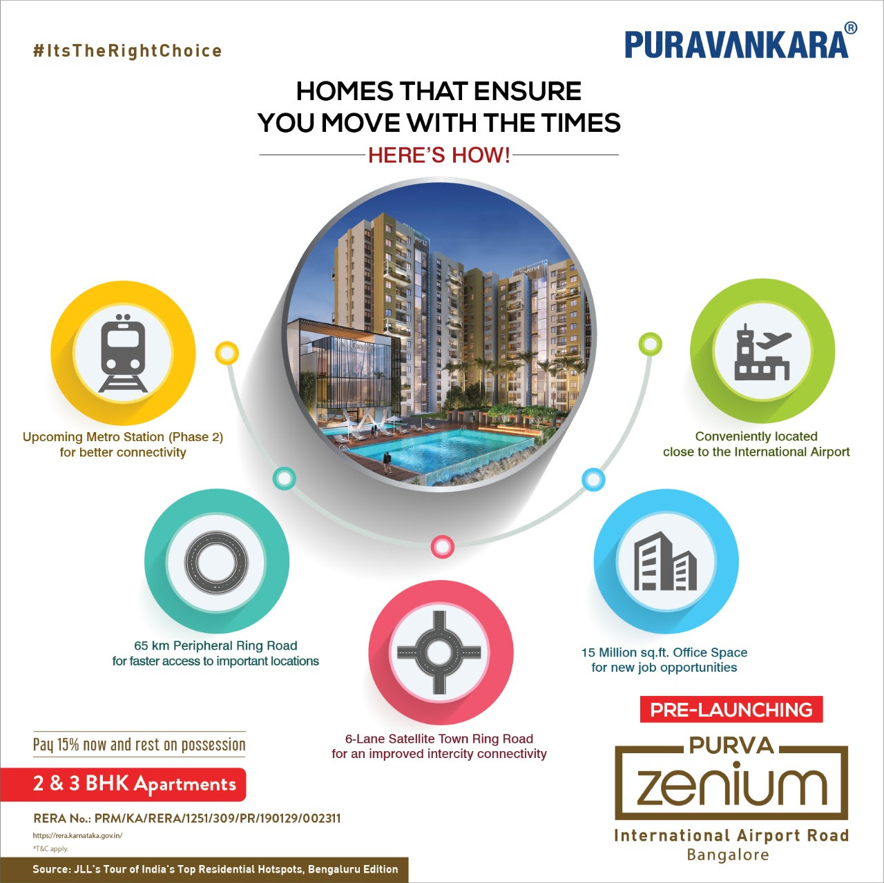 Book 2 & 3 BHK apartment at Purva Zenium in Bangalore
