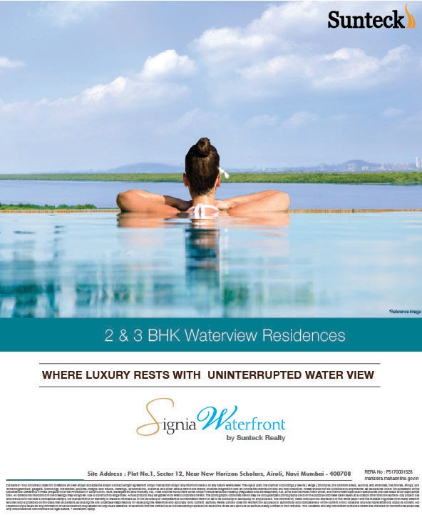 Live in homes where luxury rests with uninterrupted waterviews at Sunteck Signia Waterfront in Navi Mumbai