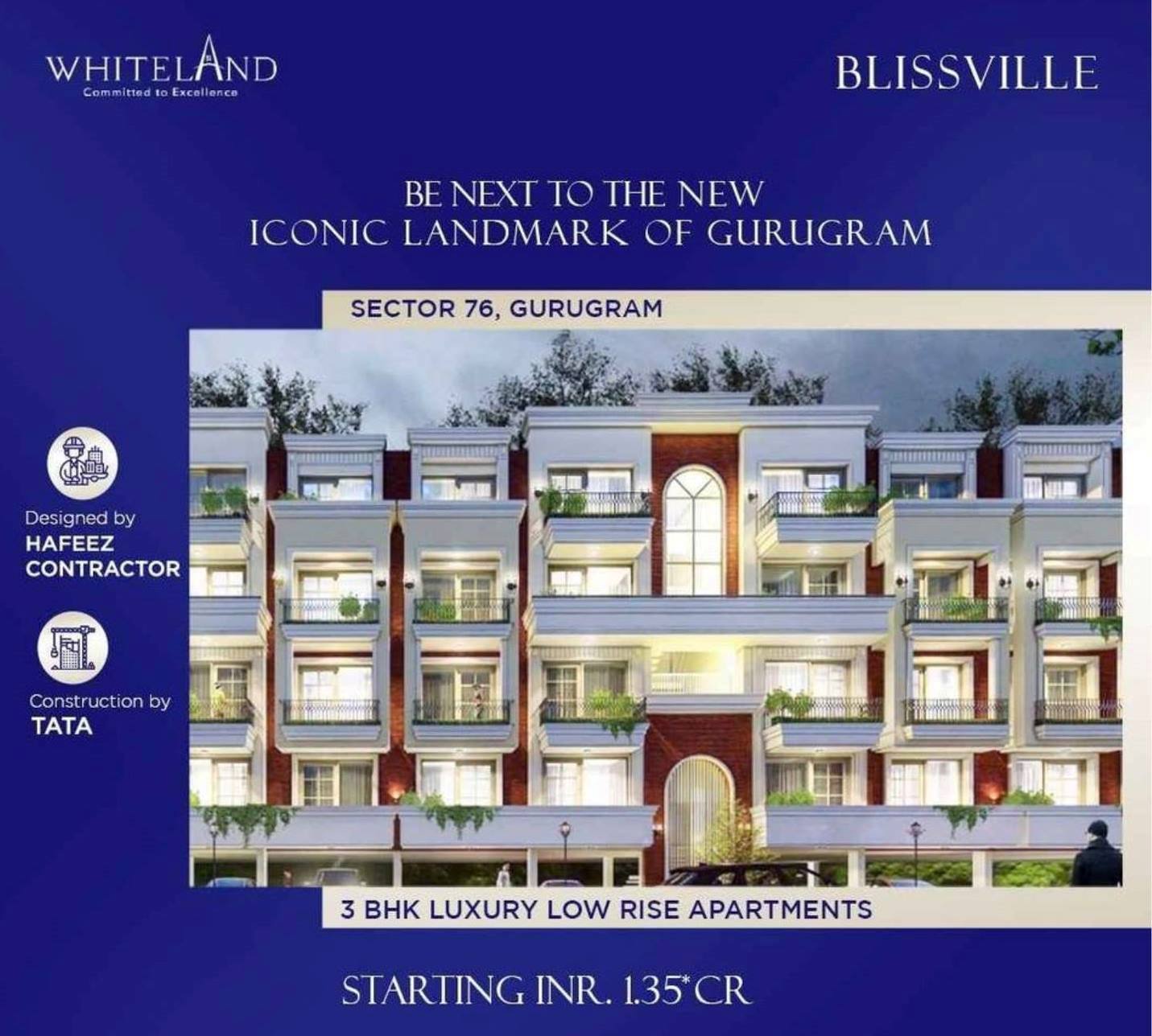 Whiteland Blissville be next to the new iconic landmark of Gurgaon