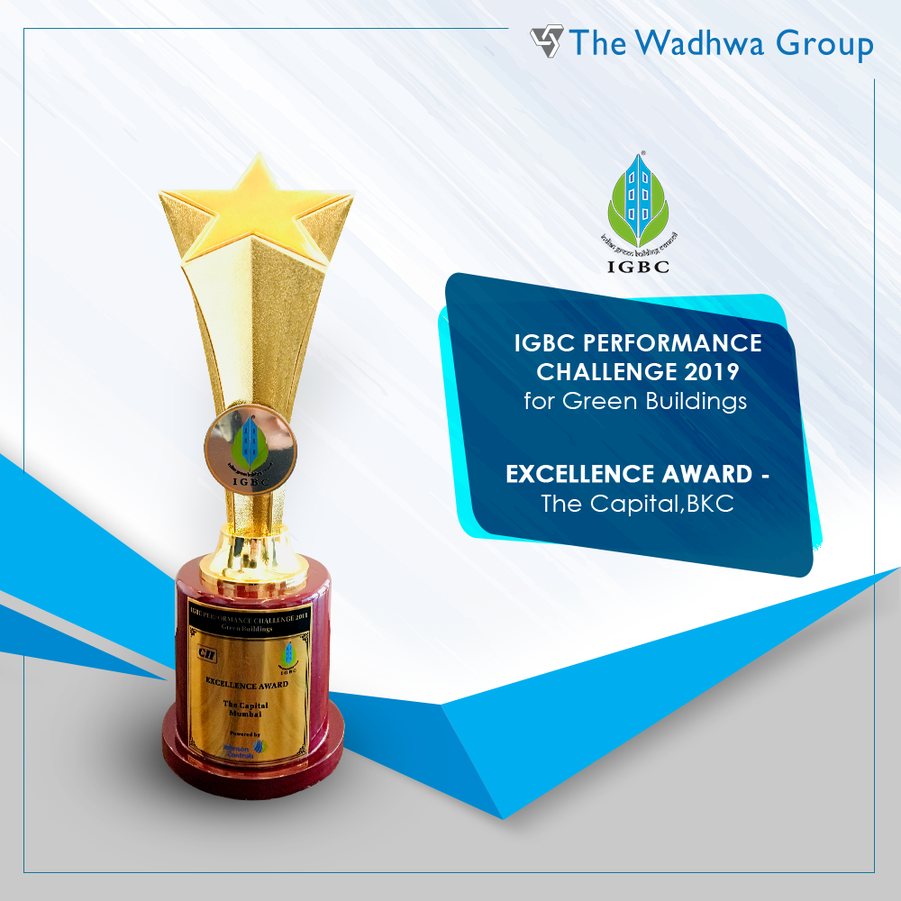 The Wadhwa Group IGBC Performance Challenge 2019 for Green Buildings Excellence Award The Capital, BKC