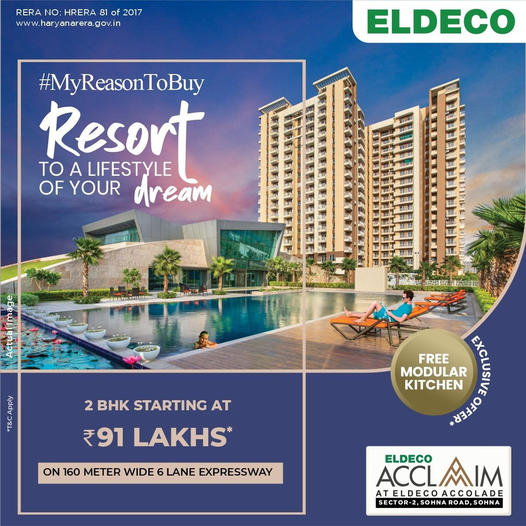 Homes with scenic views of aravalli at Eldeco Acclaim in Sector 2, Sohna, Gurgaon Update