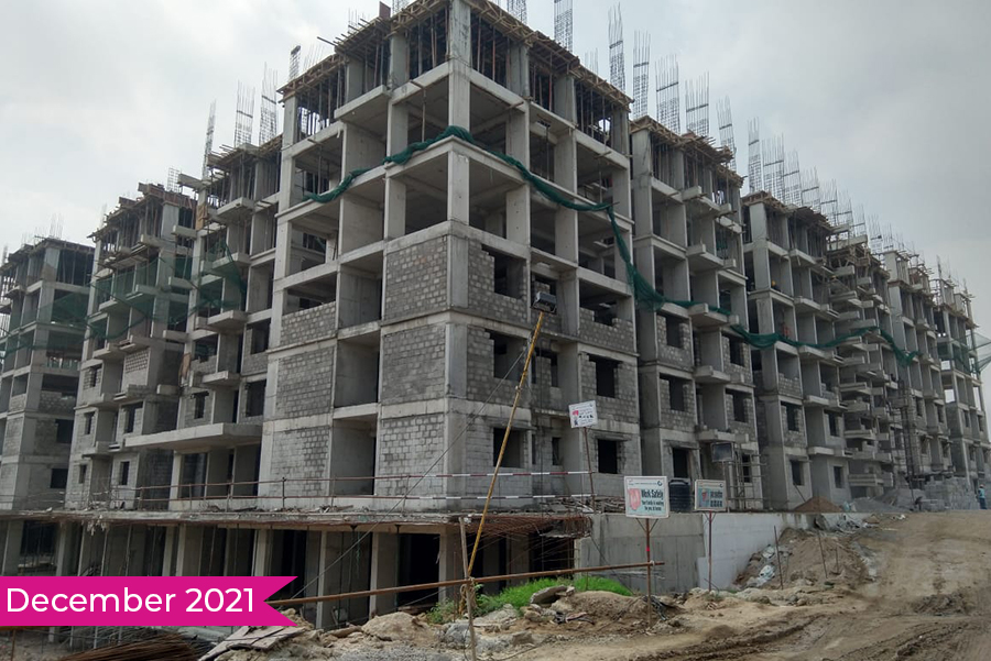 Construction Update as on Dec 2021 at Ramky One Harmony, Hyderabad