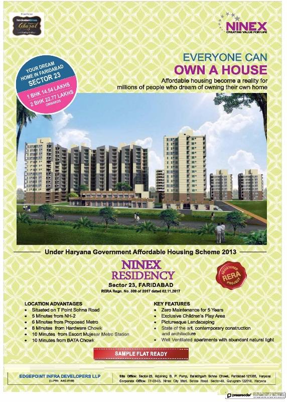 Reside in your dream home at Ninex Residency in Faridabad Update