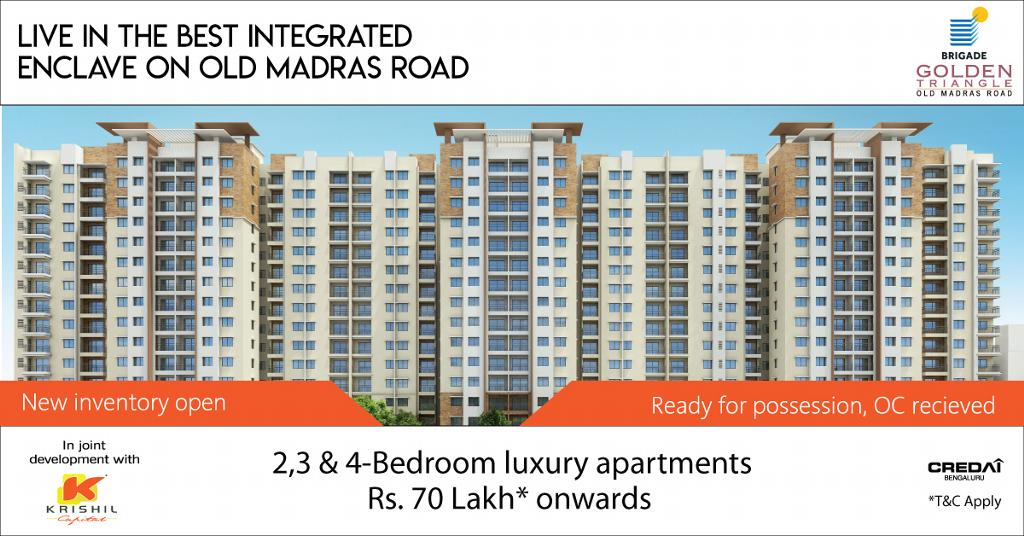 Book ready to move & OC received 2, 3 & 4 BHK @ 70 lakh at Brigade Golden Triangle in Bangalore Update
