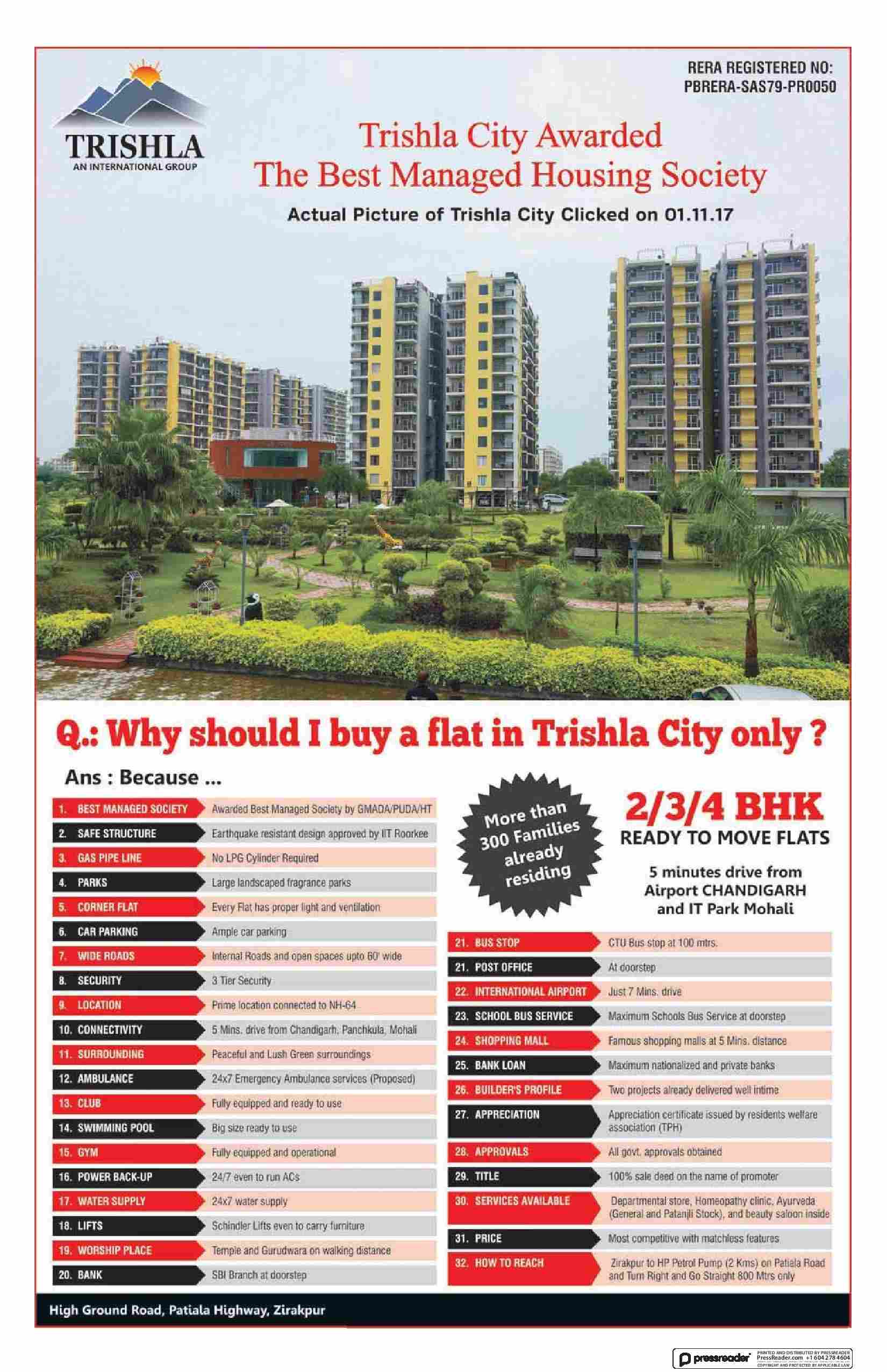 Book ready to move homes at Trishla City in Chandigarh Update