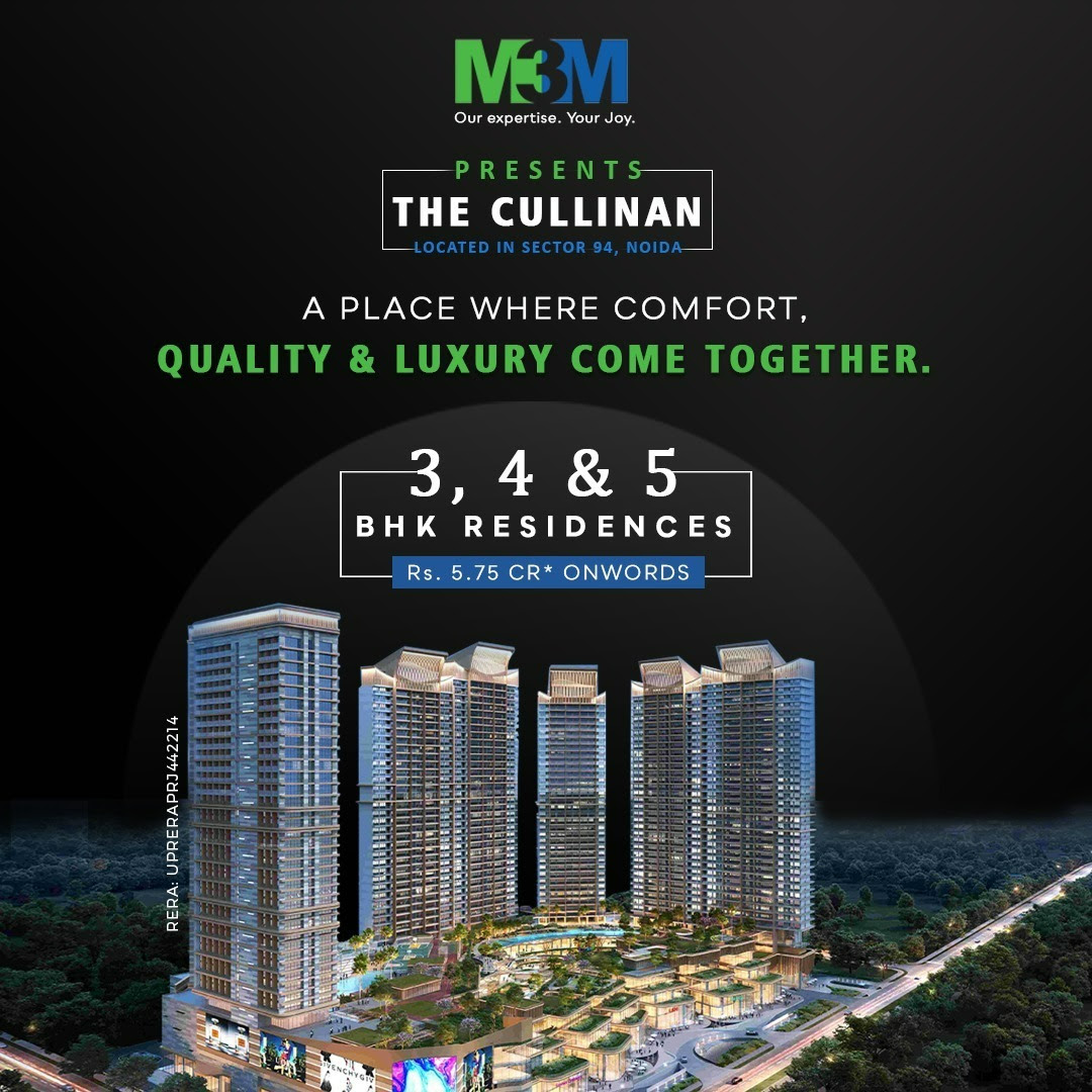 Book 3, 4 and 5 BHK Residences Rs 5.75 Cr at M3M The Cullinan in Sector 94, Noida