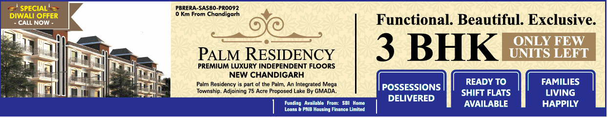 Only a few units left at Manohar Palm Residency in Chandigarh