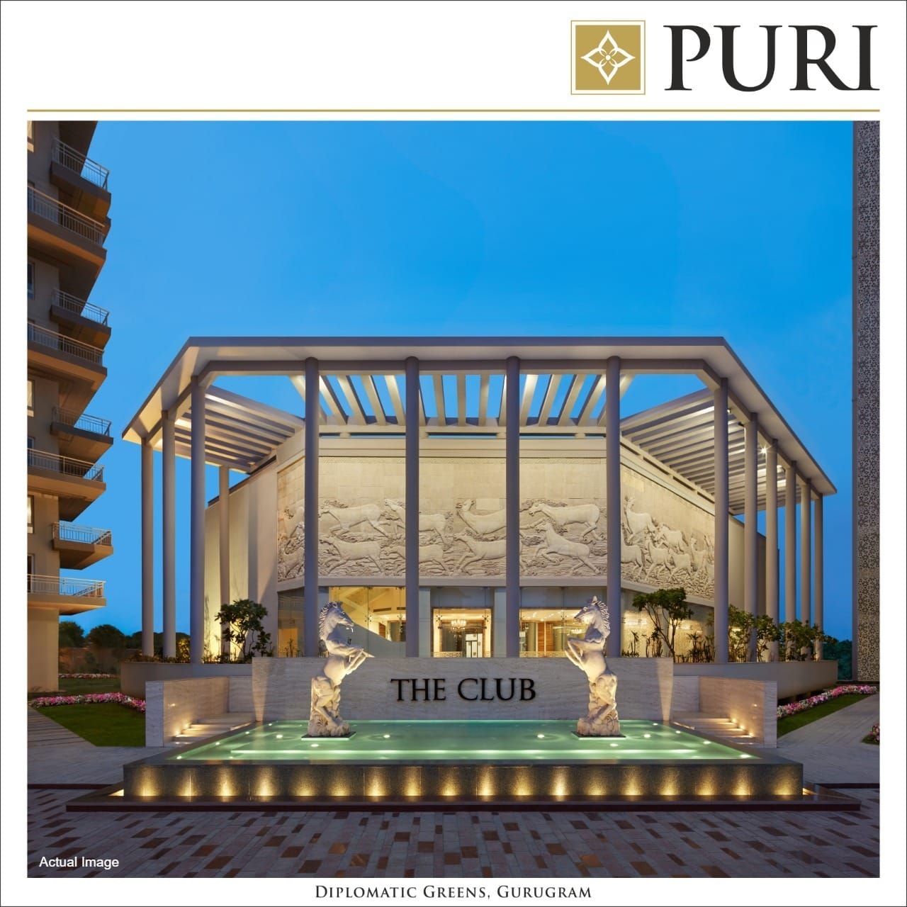 Experience the pinnacle of luxury as you explore an immaculate club house at Puri Diplomatic Greens, Gurgaon