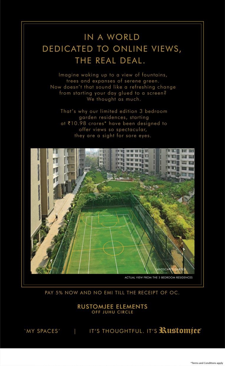 Pay 5% Now and No EMI till the Receipt of OC at Rustomjee Elements, Mumbai