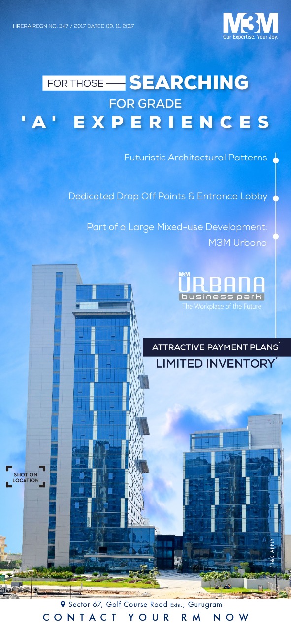 Attractive payment plan and limited inventory at M3M Urbana Business Park, Gurgaon