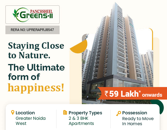 Book 2 & 3 BHK Apartments starting just Rs. 59 Lac at Panchsheel Greens 2, Greater Noida