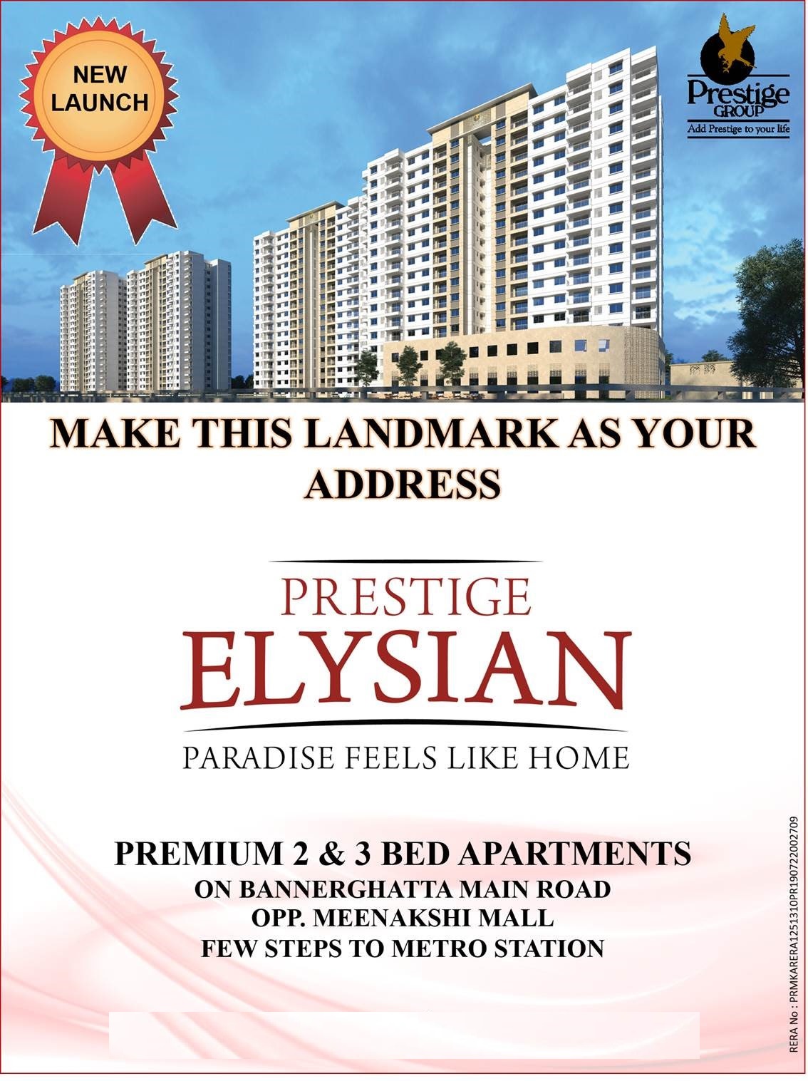 Prestige Elysian premium 2 and 3 bed apartments on Bannerghatta Main Road, Bangalore