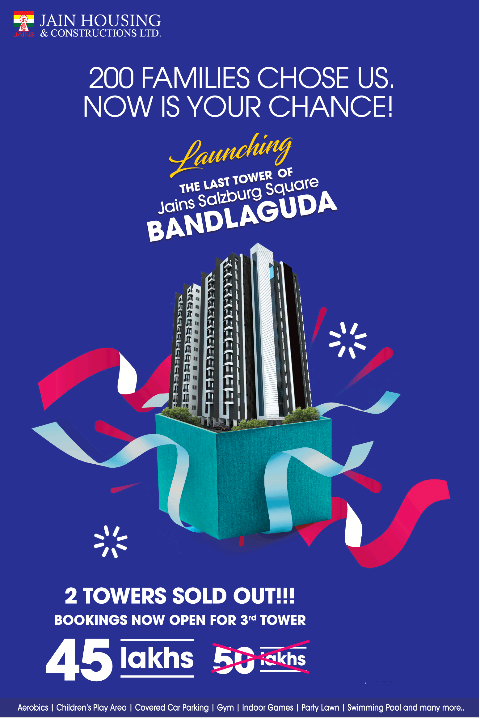 Launching last towers of Jains Salzburg Square Bandlaguda in Hyderabad Update