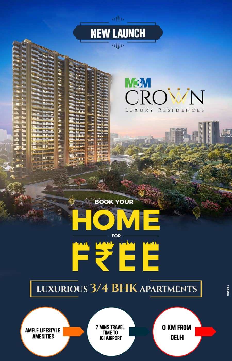New launch at M3M Crown in Dwarka Expressway, Gurgaon