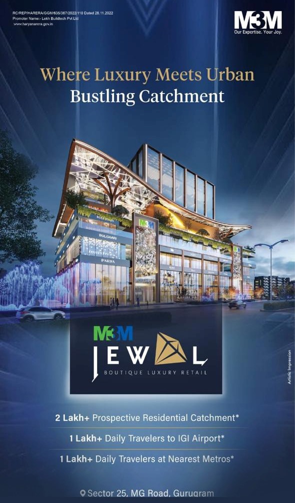 Where luxury meets urban bustling catchment at M3M Jewel, Gurgaon Update