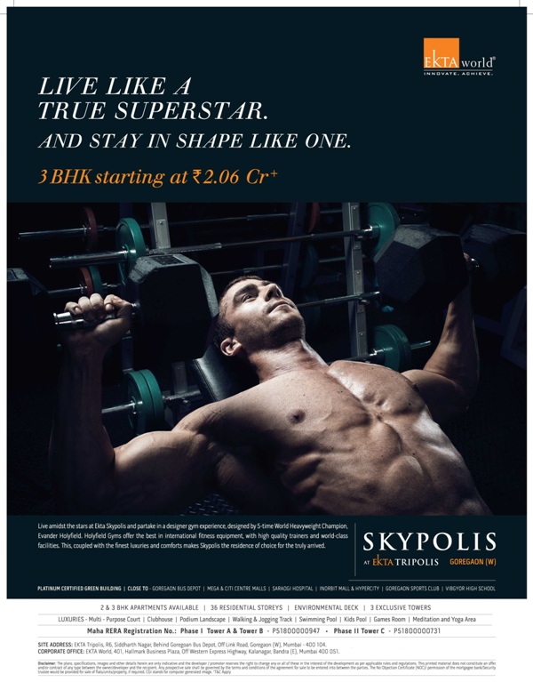Live like a true superstar and stay in shape like one at Ekta Skypolis Mumbai