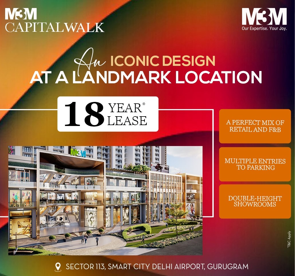 A perfect mix of retail F&B  at M3M Capital Walk in Sector 113, Gurgaon Update