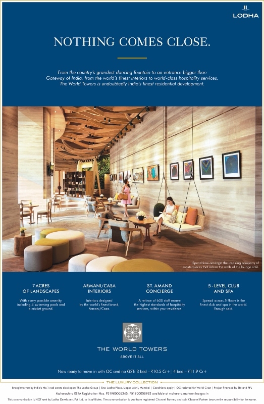 Experience the world's finest interiors to world-class hospitality services at Lodha The World Towers in Mumbai Update