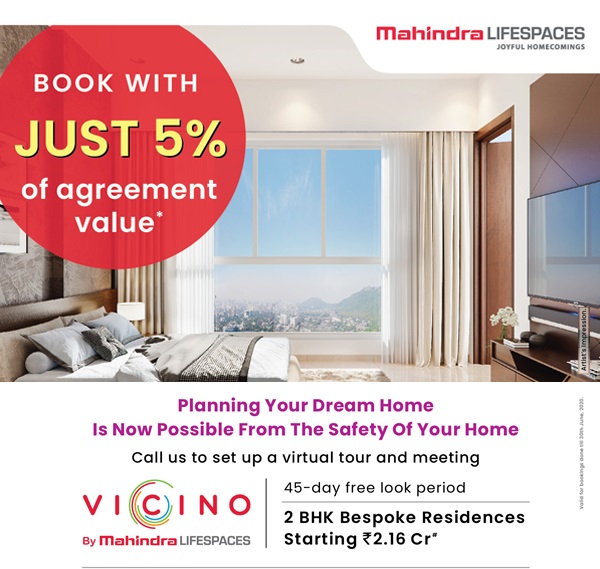 Book with just 5% of agreement value at Mahindra Vicino in Andheri (E), Mumbai Update