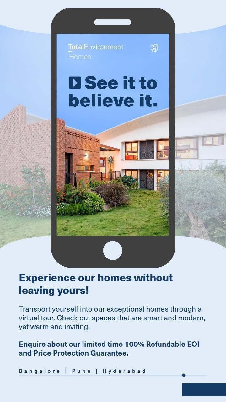 100% refundable EOI and price protection guarantee at Total Environment Homes in Bangalore Update