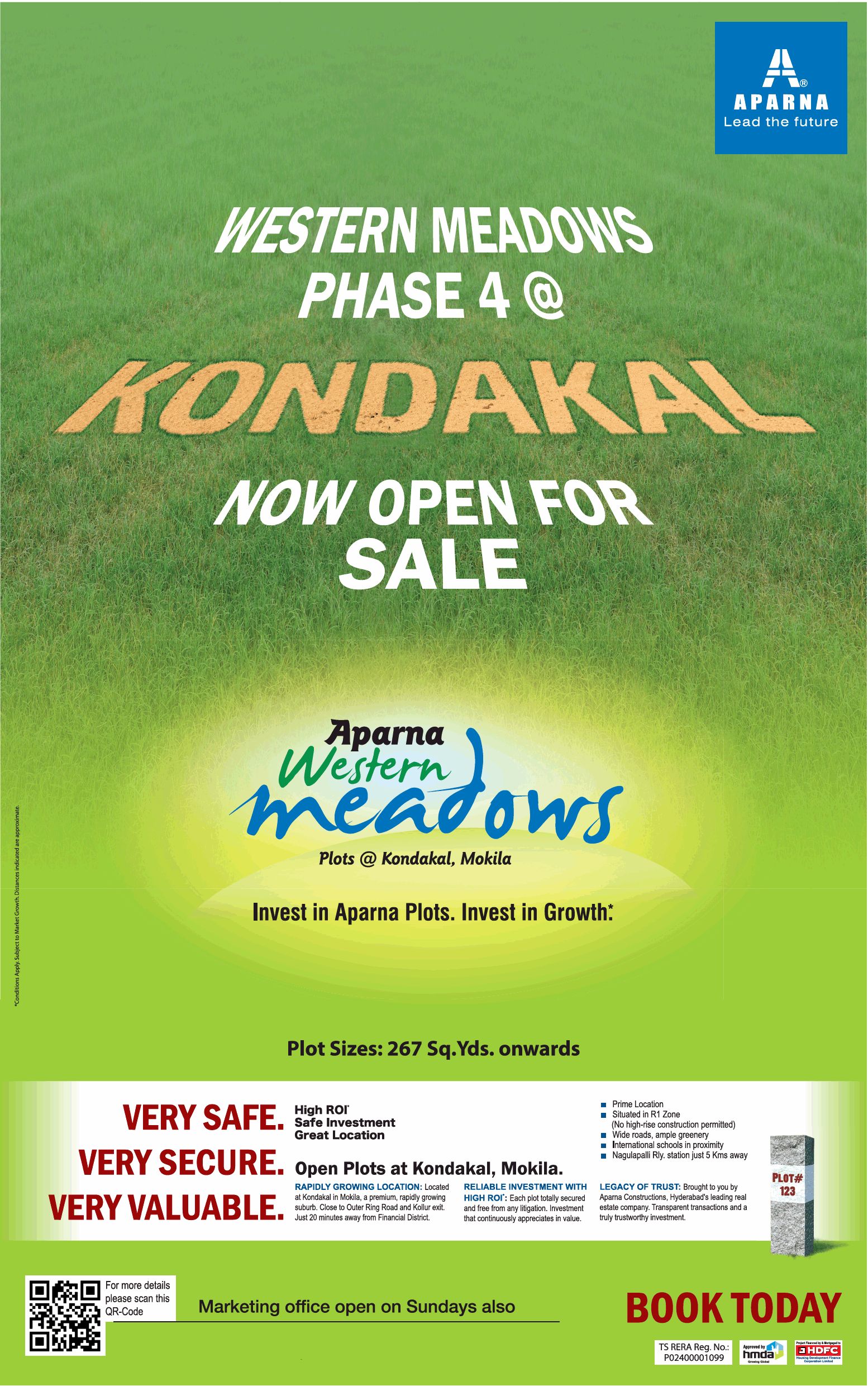 Now open for sale at Aparna Western Meadows, Hyderabad