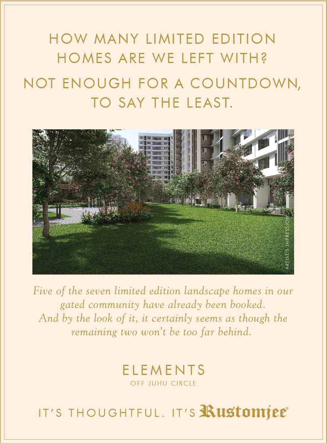 Homes at Rustomjee Elements is not enough for a countdown to say the least in Mumbai