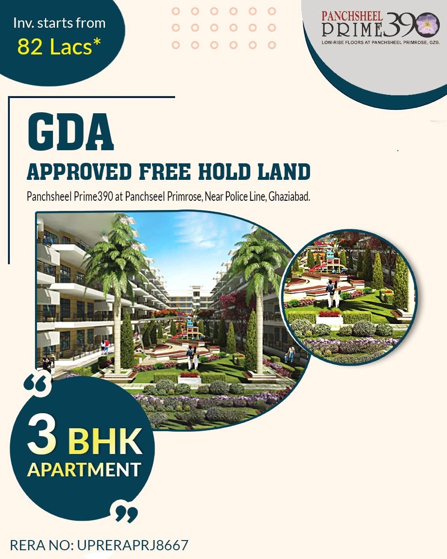 GDA Approved free hold land at Panchsheel Prime 390, Ghaziabad