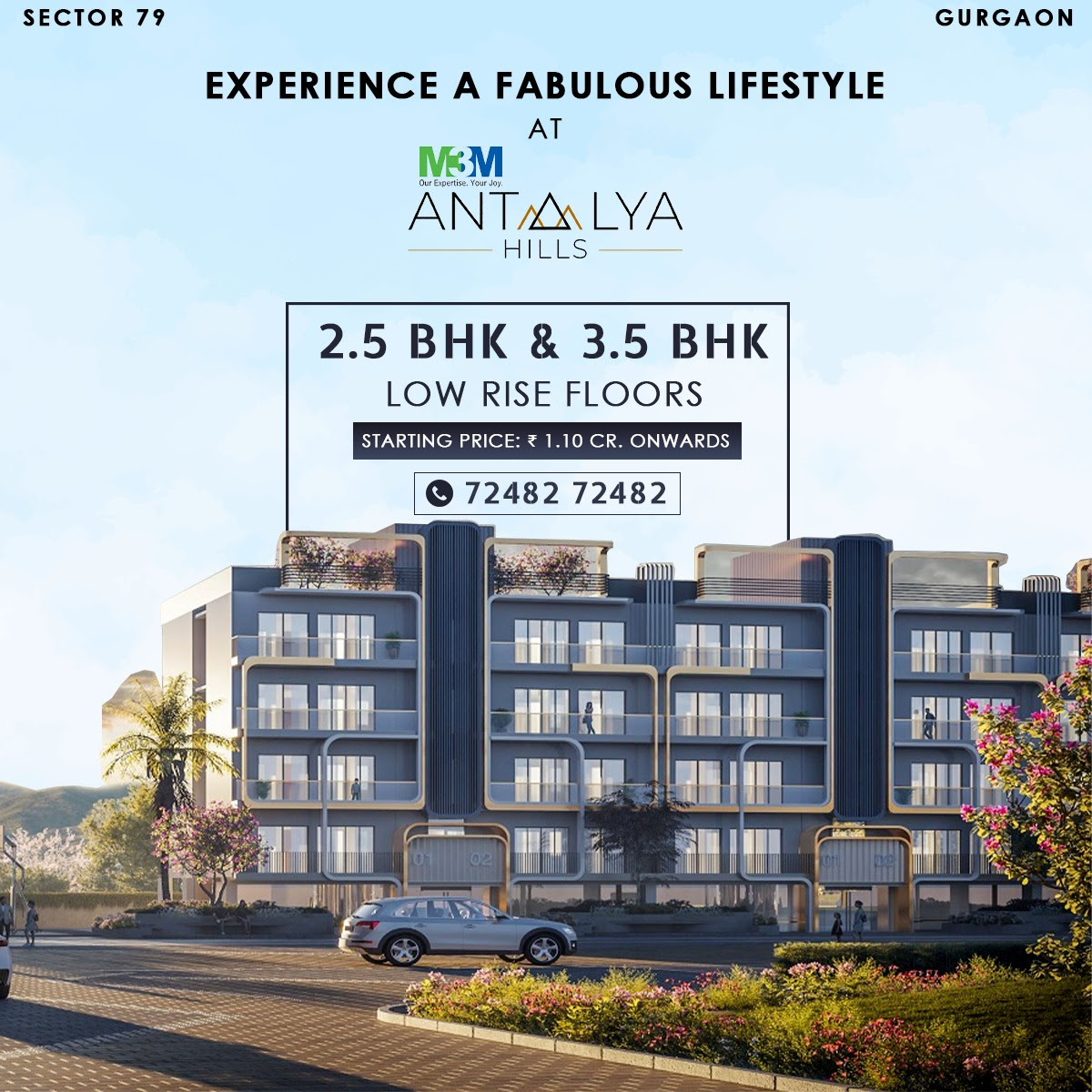 Launched 2.5 & 3.5 BHK air conditioned luxury floors at M3M Antalya Hills in Sec 79, Gurgaon