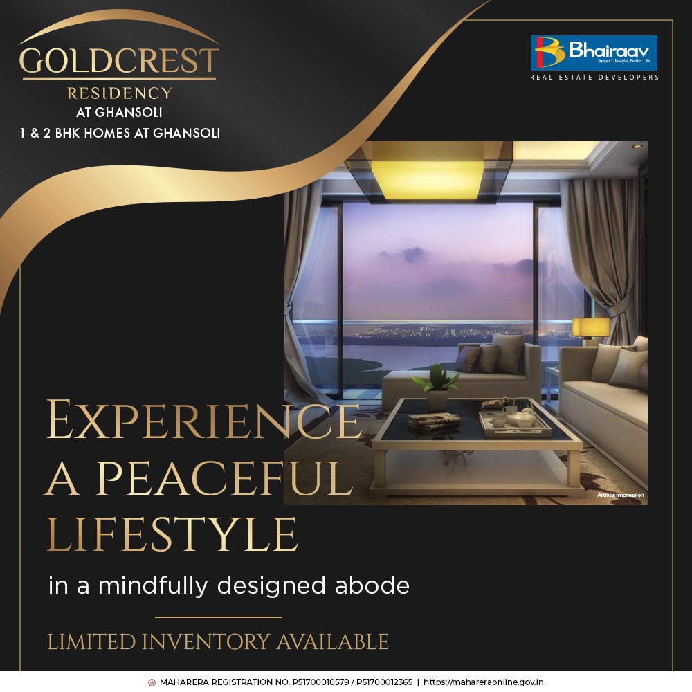 Limited inventory available 1 & 2 BHK homes at Bhairaav Goldcrest Residency in Navi Mumbai
