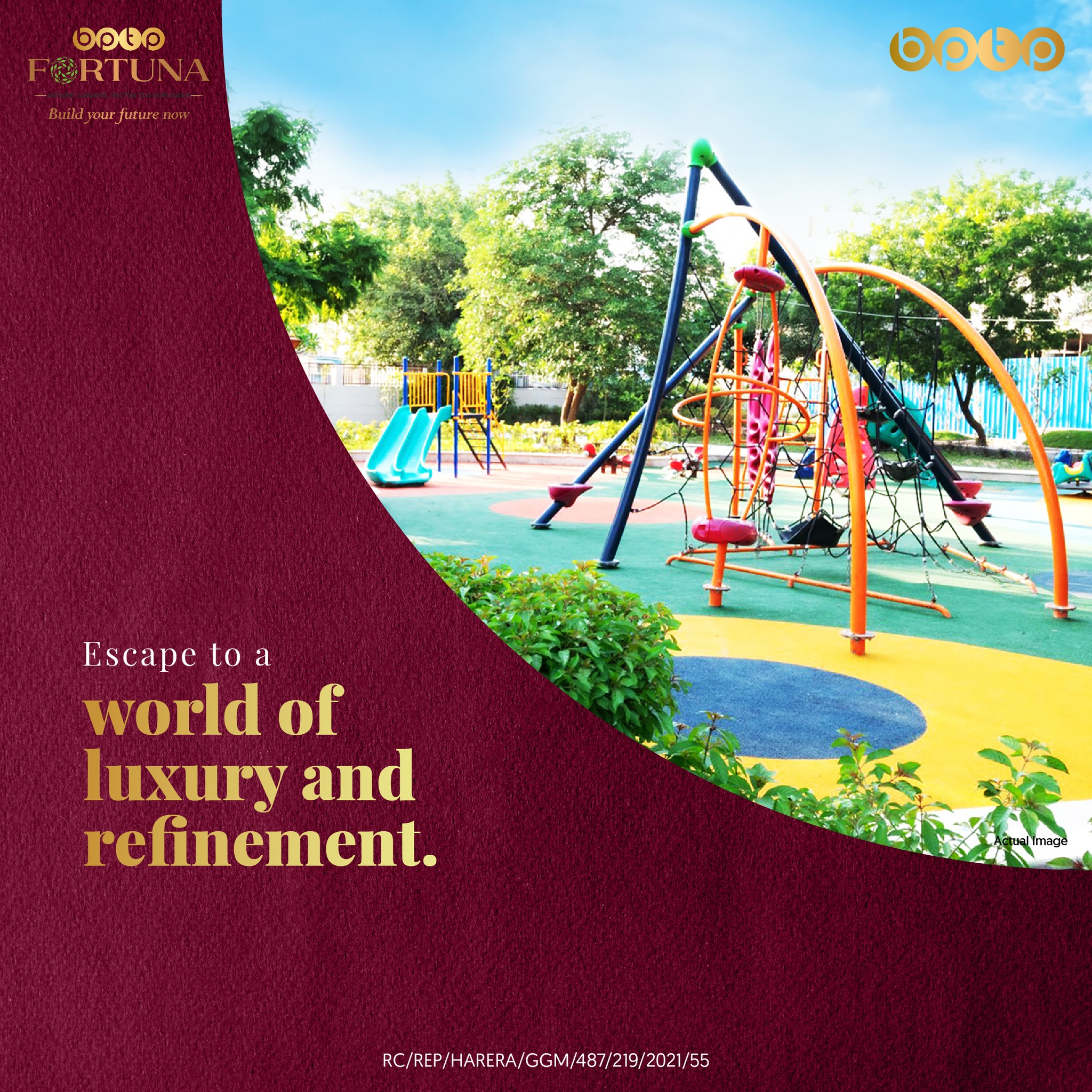 Allow your children to relish their childhood by letting them explore and play in the vast and exciting kids' play area at BPTP Fortuna, Gurgaon