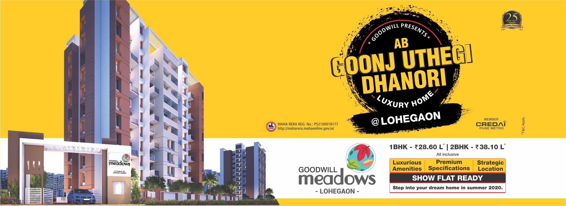 Choice Goodwill Meadows offers 1 BHK at Rs 28.60 Lac in Pune Update
