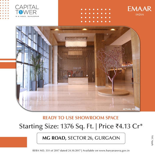 Invest in premium Retail Space at Emaar Capital Tower 1 in MG Road, Gurgaon Update