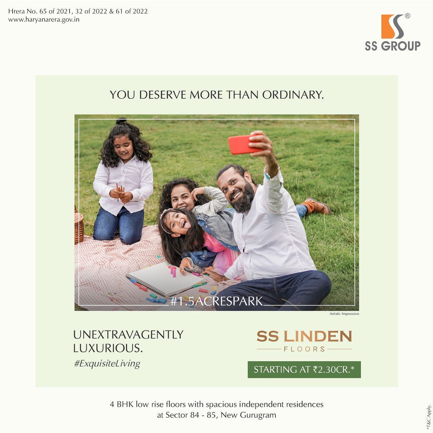Discover the beauty of outdoors where you connect with nature’s wonders at SS Linden Floors in Sector 84, Gurgaon