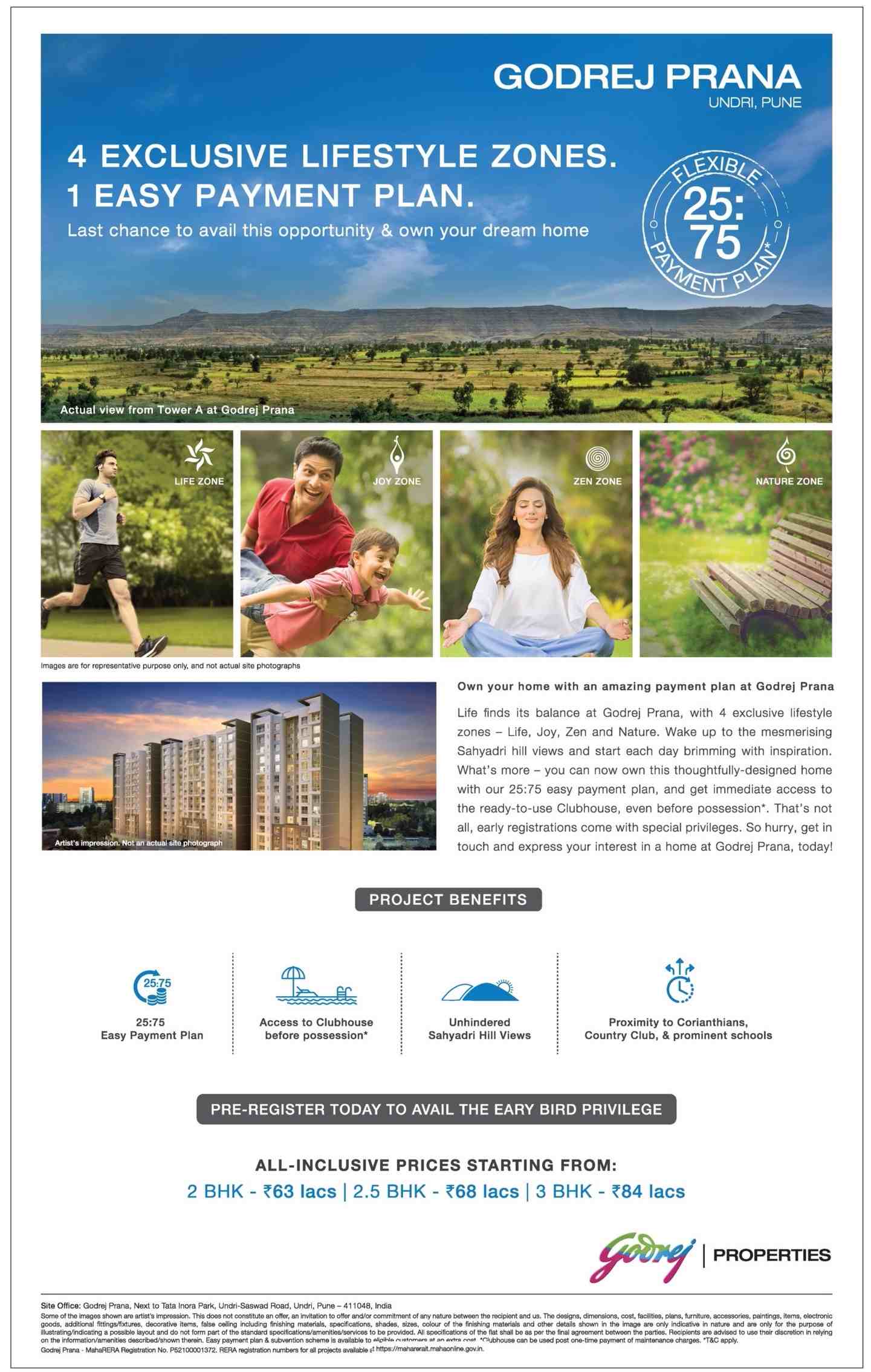 Own your home with an amazing payment plan at Godrej Prana in Pune