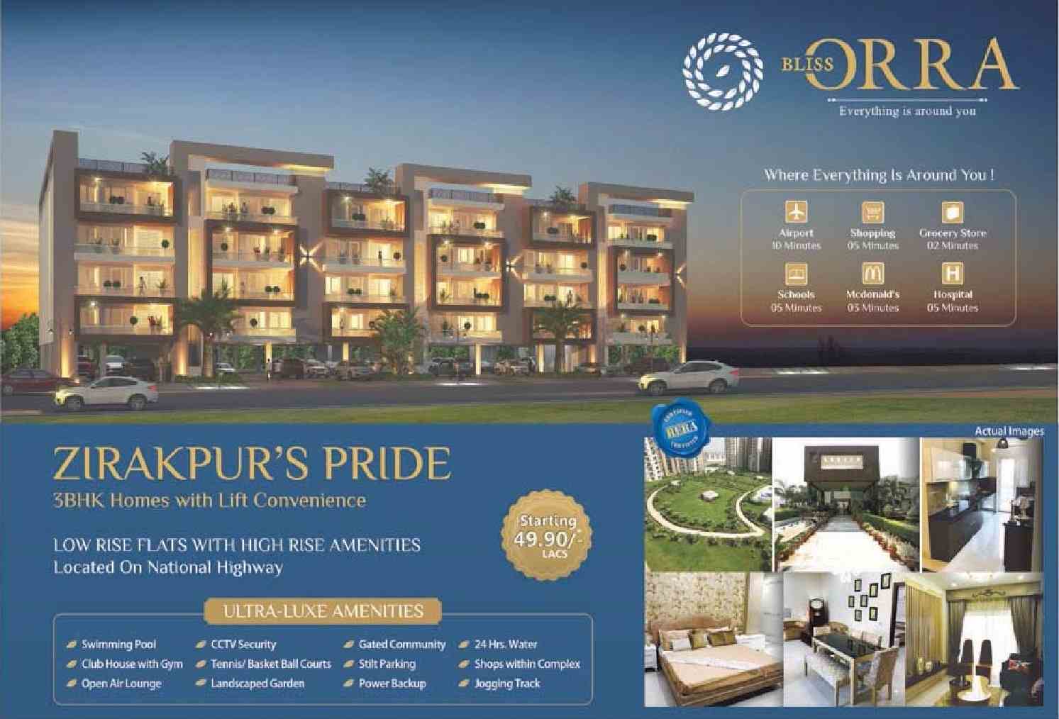 Live in low rise flats with high rise amenities at Bliss Orra in Chandigarh