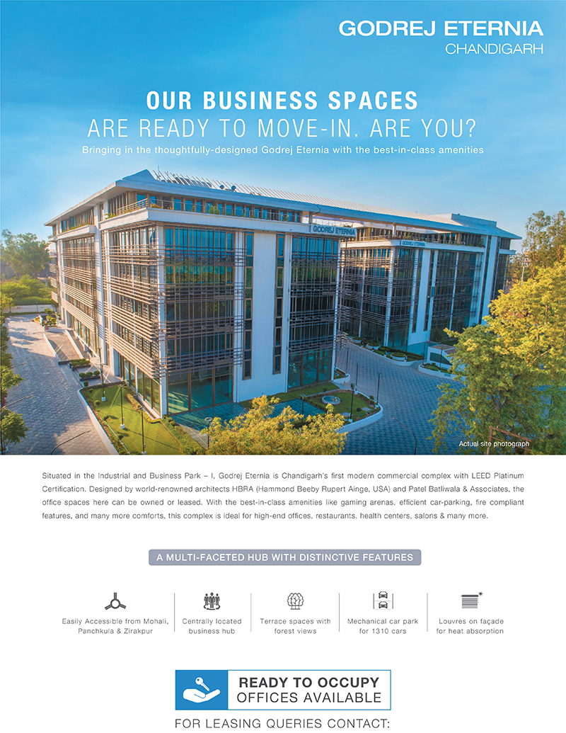 Now or never 3 years offer premium office spaces starting INR 1.33 Crore at Godrej Eternia, Chandigarh