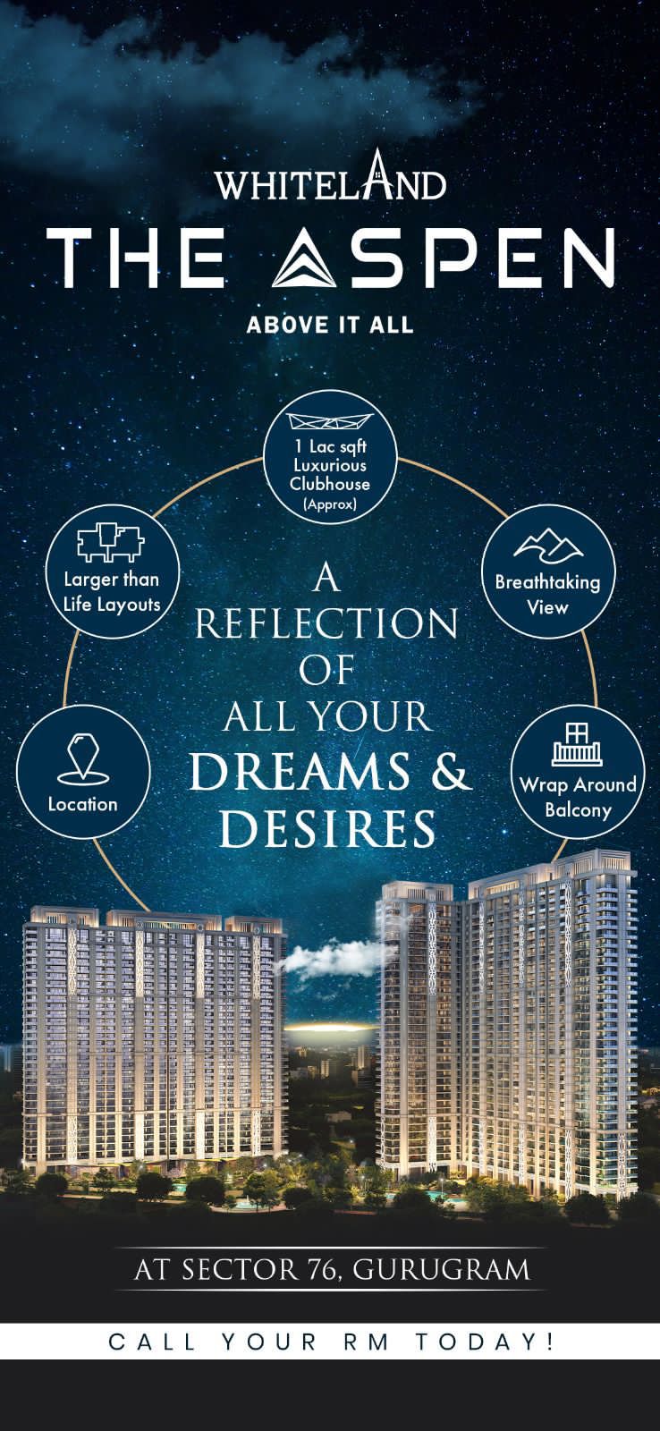 A reflection of all your dreams and desires at Whiteland The Aspen in Sector 76, Gurgaon