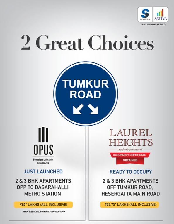 2 great choices for buying Salarpuria Sattva home on Tumkur Road in Bangalore Update