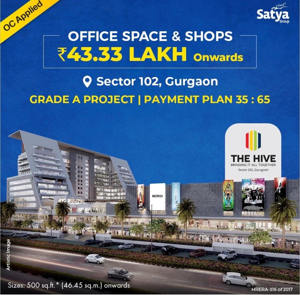 Presenting 35:65 payment plan at Satya The Hive, Gurgaon