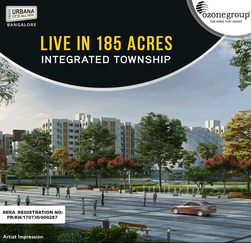 Live in 185 acres integrated township at Ozone Urbana Serene in Bangalore