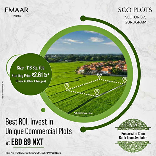 Earn best assured ROI with Commercial SCO Plots at Emaar EBD89 Nxt, Gurgaon
